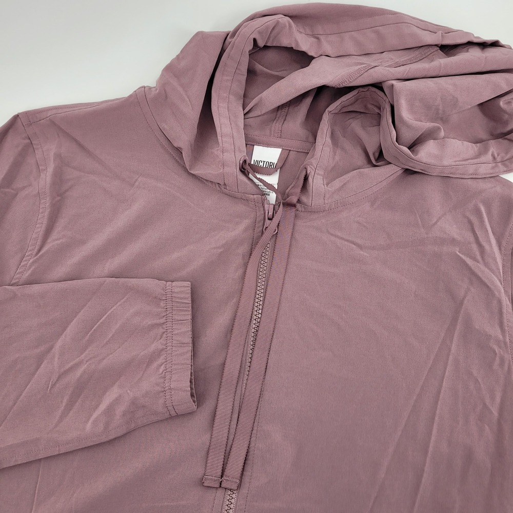 Victorias Secret Sport Women L Lightweight Zip Up Athleisure Hoodie Mauve Jacket